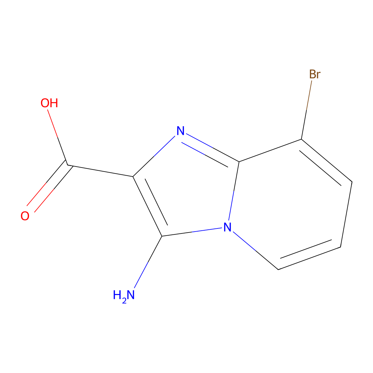 3-Amino-8-bromoimidazo(1,2-a)pyridine-2-carboxylic acid molecular structure, CAS 1519286-14-6