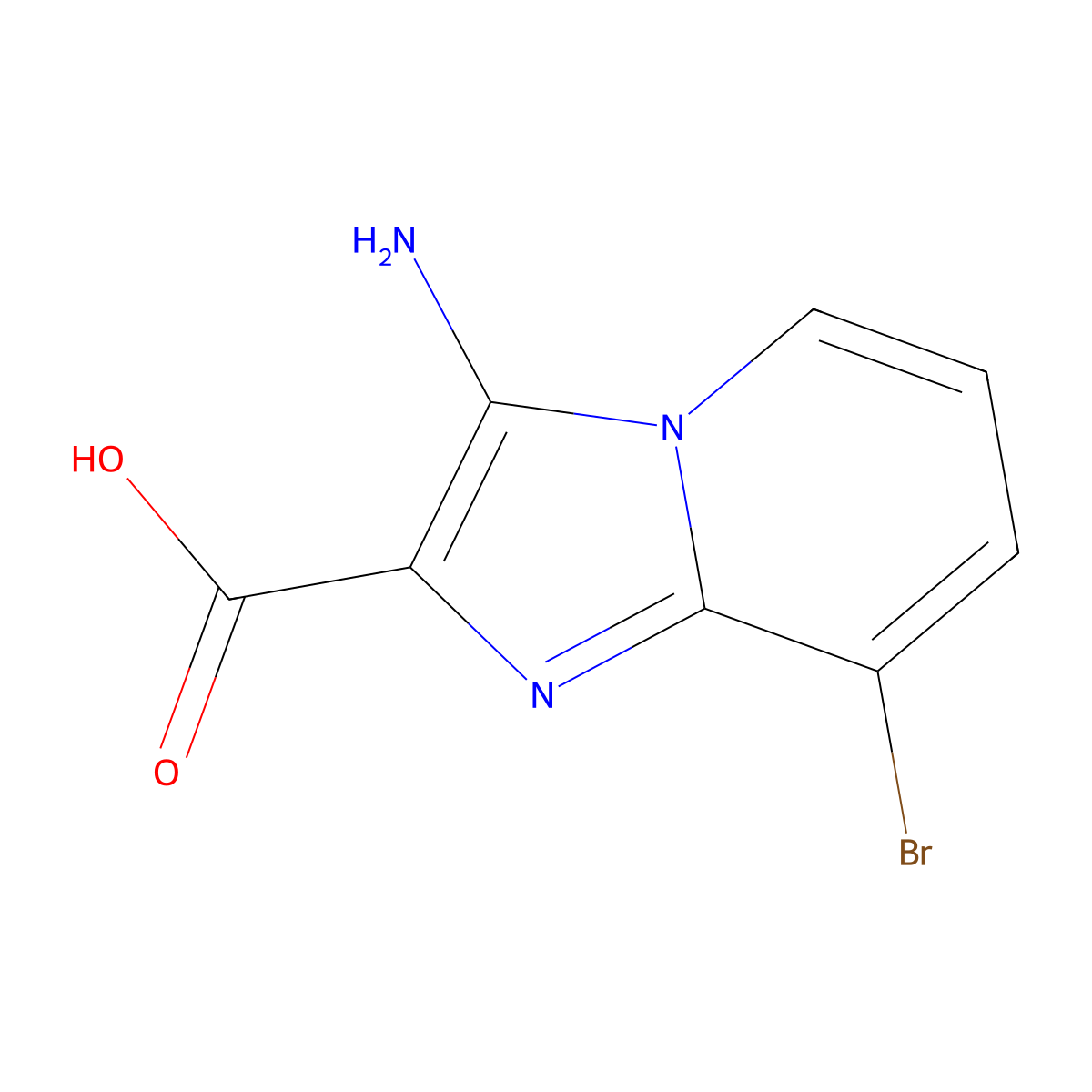 3-Amino-8-bromoimidazo(1,2-a)pyridine-2-carboxylic acid molecular structure, CAS 1519286-14-6