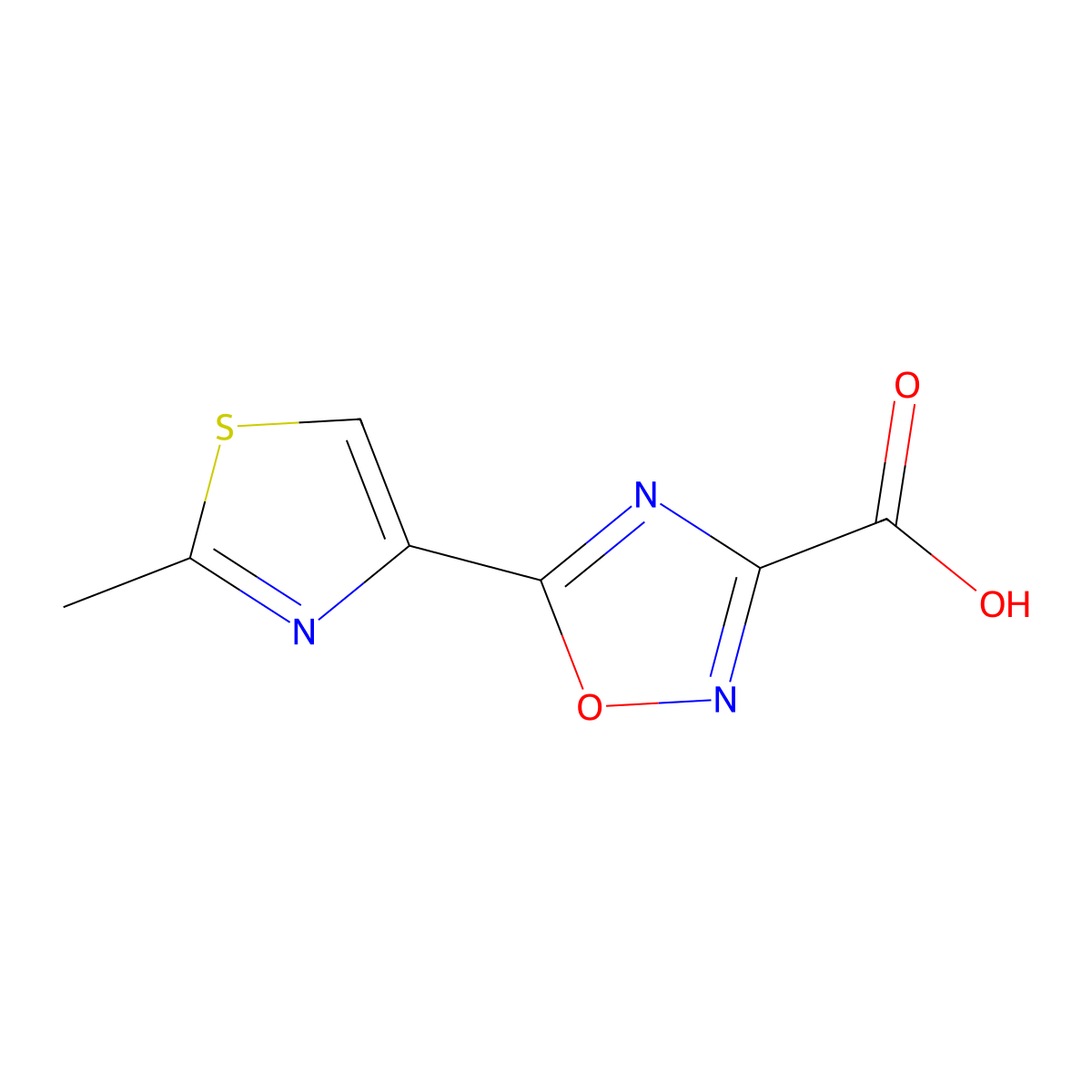 5-(2-Methyl-1,3-thiazol-4-yl)-1,2,4-oxadiazole-3-carboxylic acid molecular structure, CAS 1519288-12-0