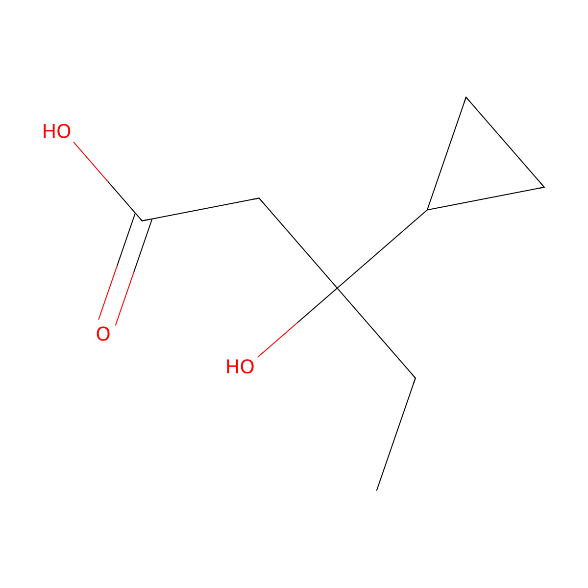 3-Cyclopropyl-3-hydroxypentanoic acid molecular structure, CAS 1519289-74-7