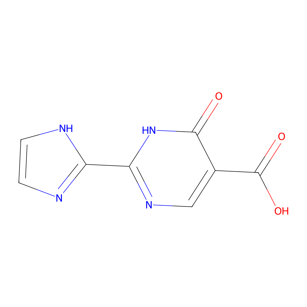 2-(1H-imidazol-2-yl)-6-oxo-1,6-dihydropyrimidine-5-carboxylic acid molecular structure, CAS 1519299-26-3