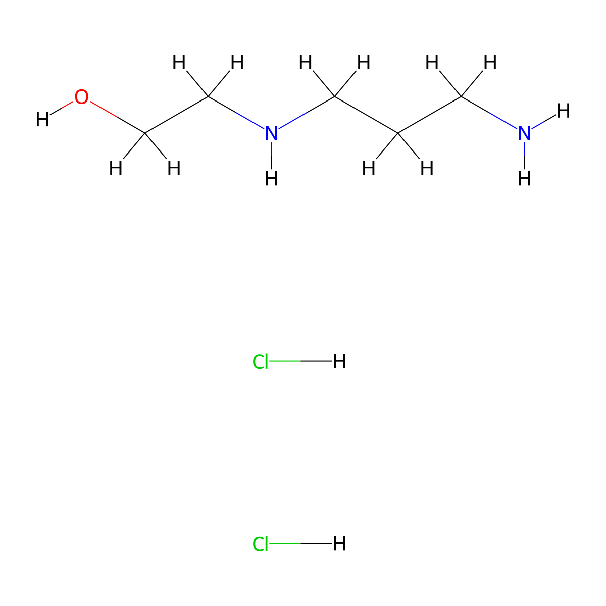 2-((3-Aminopropyl)amino)ethan-1-ol dihydrochloride molecular structure, CAS 15193-92-7