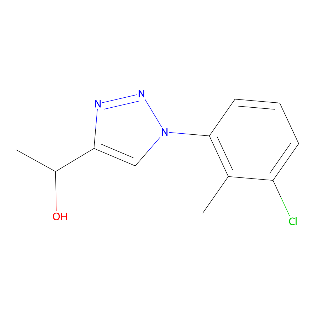 1-[1-(3-chloro-2-methylphenyl)-1H-1,2,3-triazol-4-yl]ethan-1-ol molecular structure, CAS 1519308-80-5
