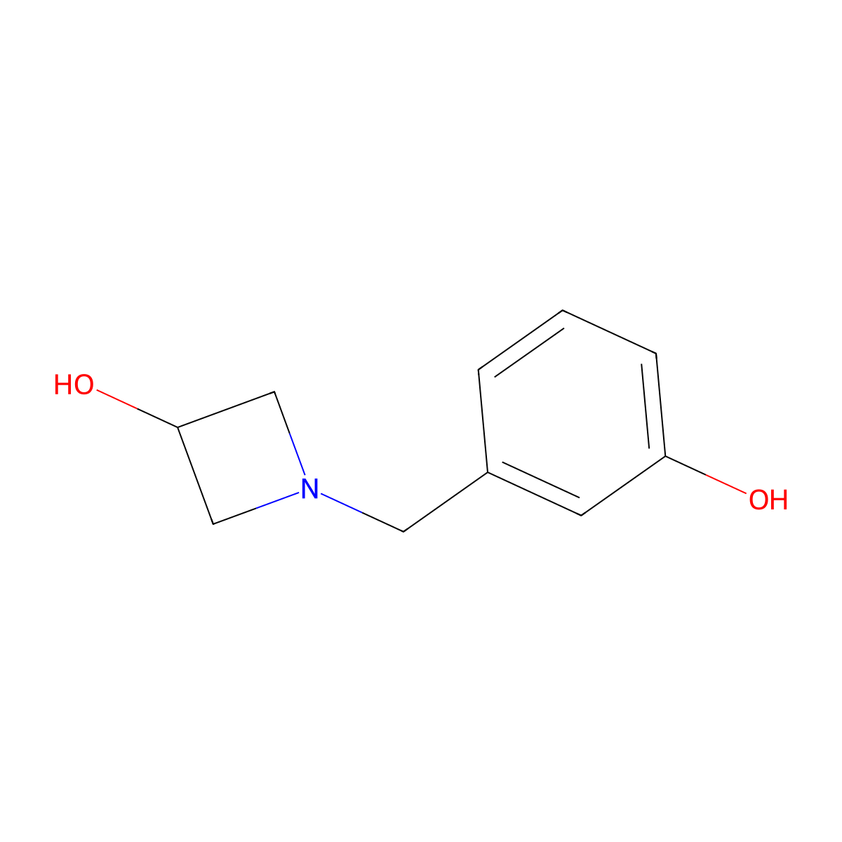 1-[(3-Hydroxyphenyl)methyl]azetidin-3-ol molecular structure, CAS 1519313-89-3
