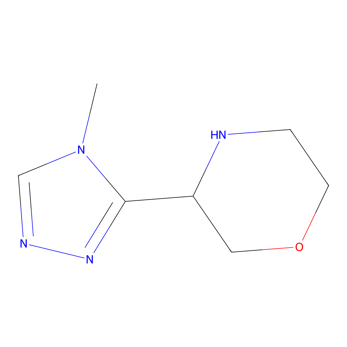 3-(4-methyl-4H-1,2,4-triazol-3-yl)morpholine molecular structure, CAS 1519315-79-7