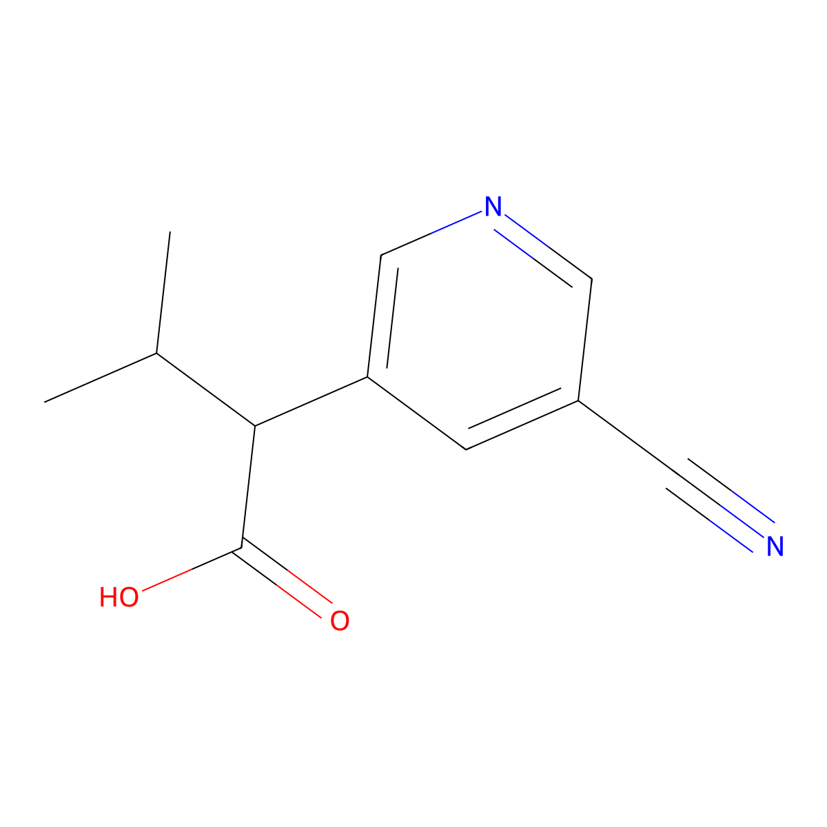 2-(5-Cyanopyridin-3-yl)-3-methylbutanoic acid molecular structure, CAS 1519316-46-1