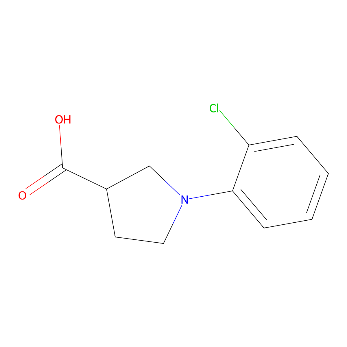 1-(2-Chlorophenyl)pyrrolidine-3-carboxylic acid molecular structure, CAS 1519318-14-9