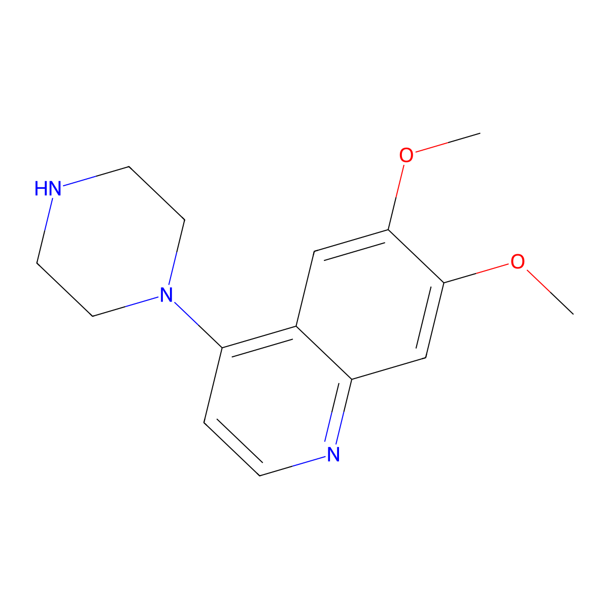 6,7-Dimethoxy-4-(piperazin-1-yl)quinoline molecular structure, CAS 1519332-76-3