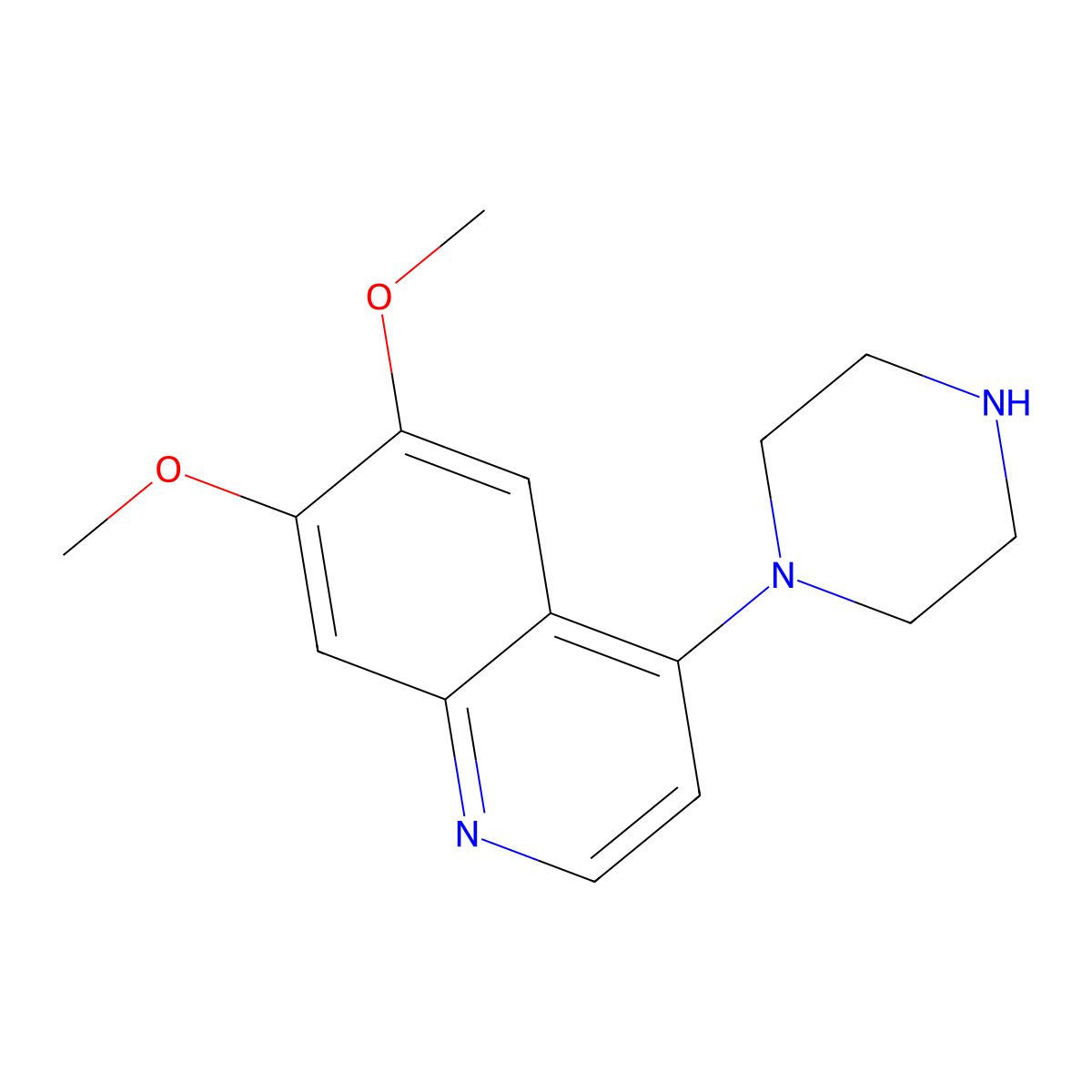 6,7-Dimethoxy-4-(piperazin-1-yl)quinoline molecular structure, CAS 1519332-76-3