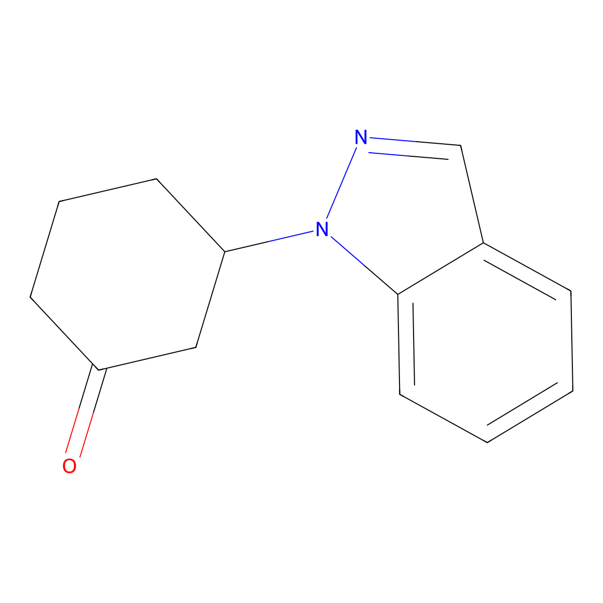 3-(1h-Indazol-1-yl)cyclohexan-1-one molecular structure, CAS 1519342-31-4