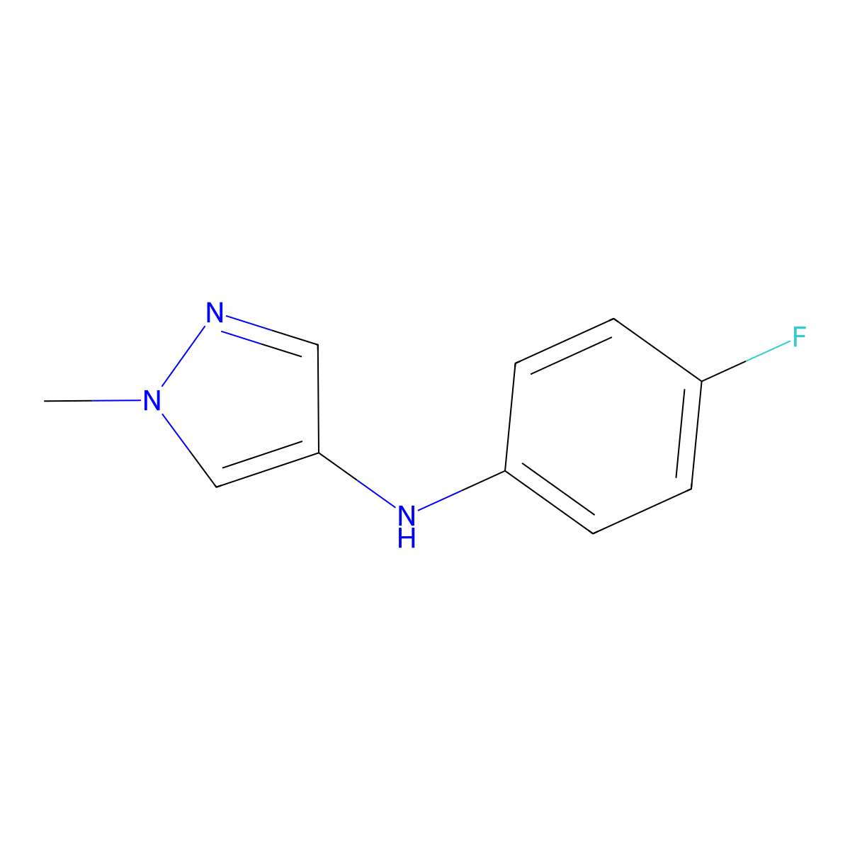 N-(4-Fluorophenyl)-1-methyl-1H-pyrazol-4-amine molecular structure, CAS 1519369-94-8
