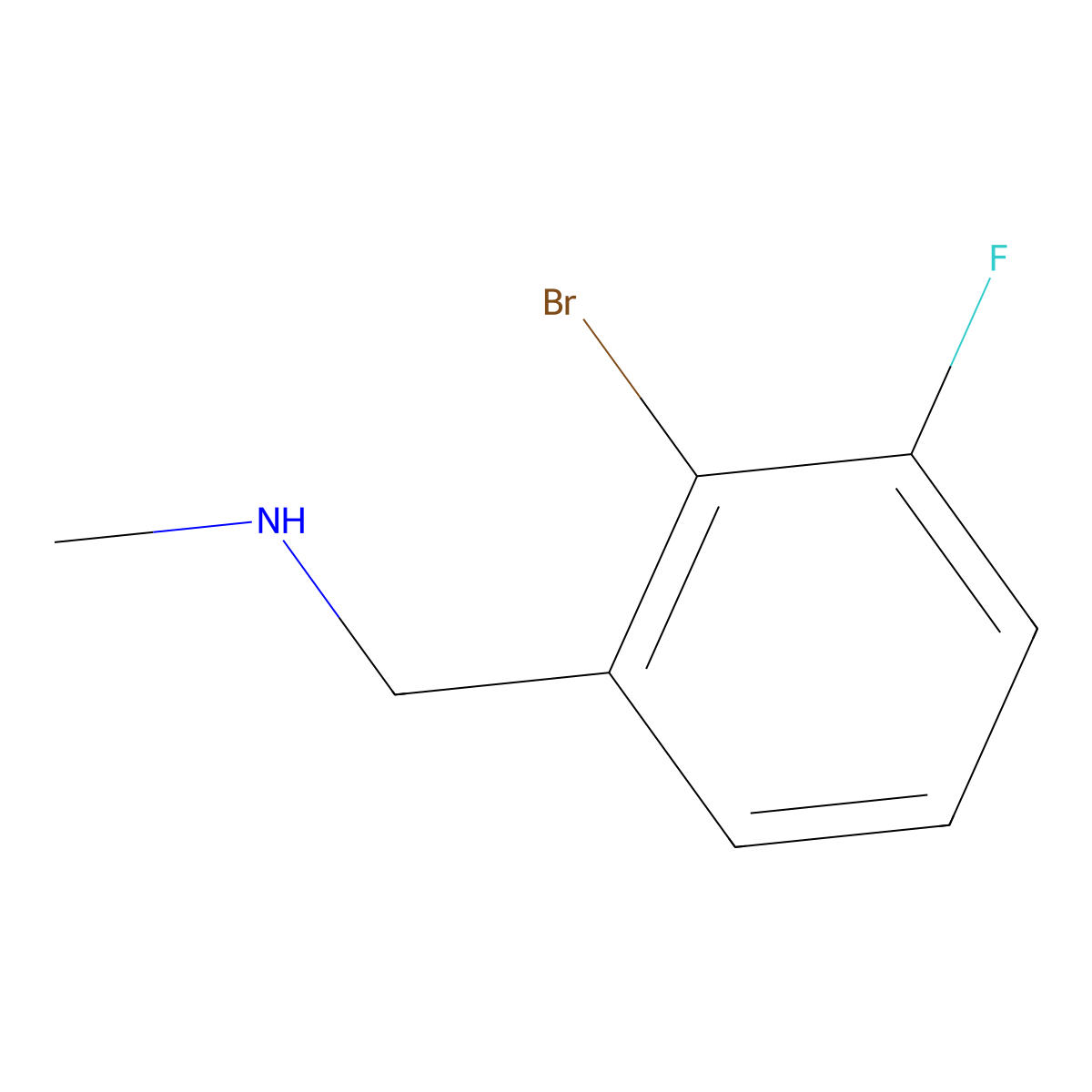 [(2-Bromo-3-fluorophenyl)methyl](methyl)amine molecular structure, CAS 1519370-26-3