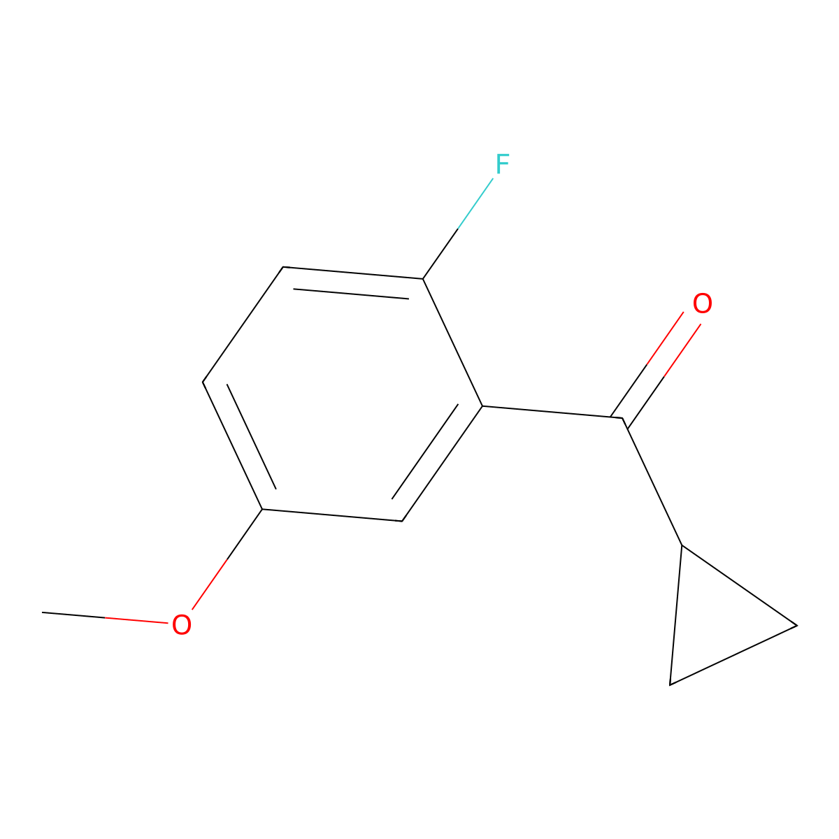 Cyclopropyl(2-fluoro-5-methoxyphenyl)methanone molecular structure, CAS 1519374-02-7