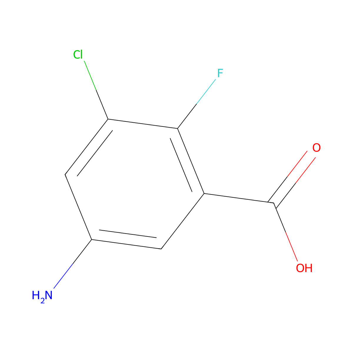 5-Amino-3-chloro-2-fluorobenzoic acid molecular structure, CAS 1519383-66-4