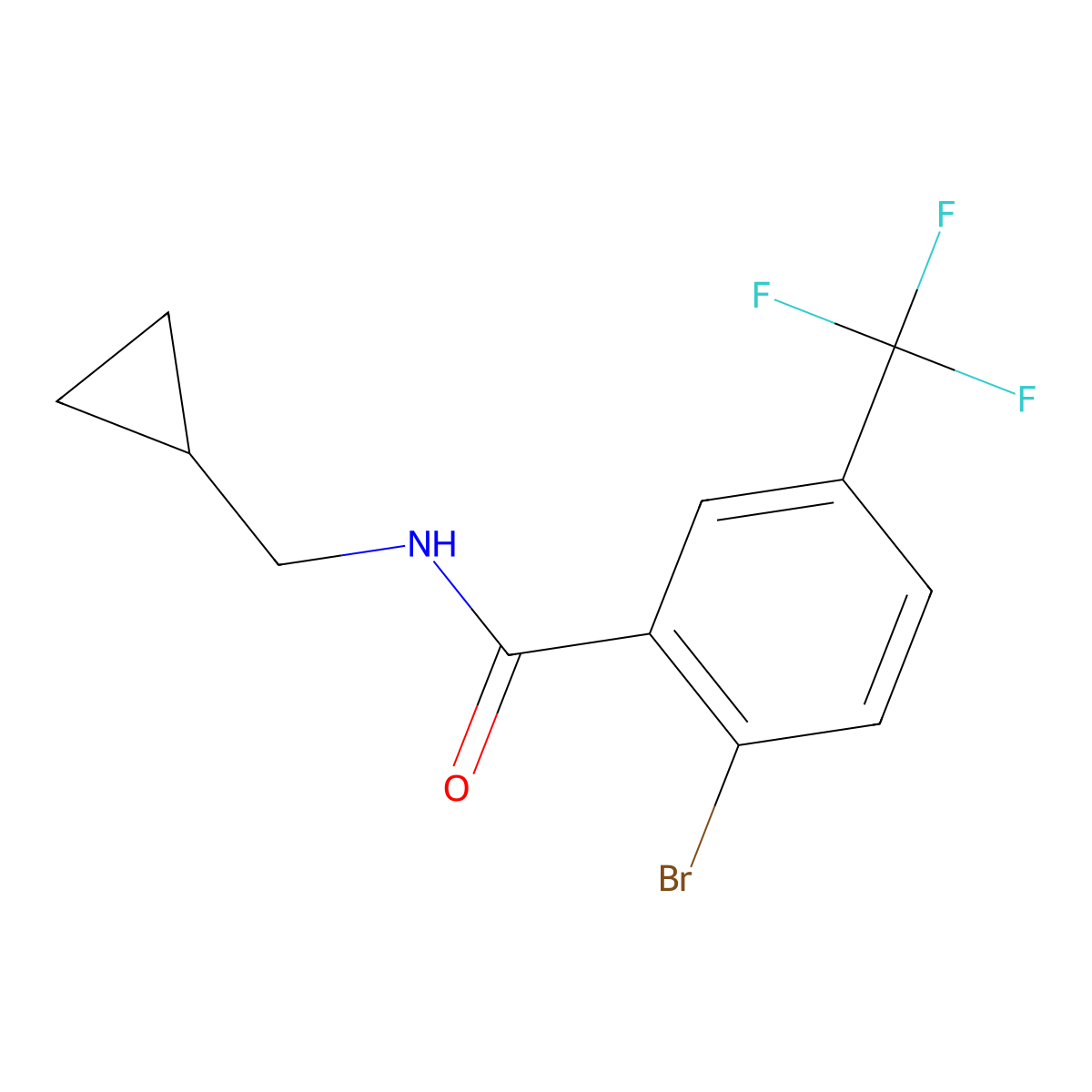 2-Bromo-N-(cyclopropylmethyl)-5-(trifluoromethyl)benzamide molecular structure, CAS 1519387-04-2
