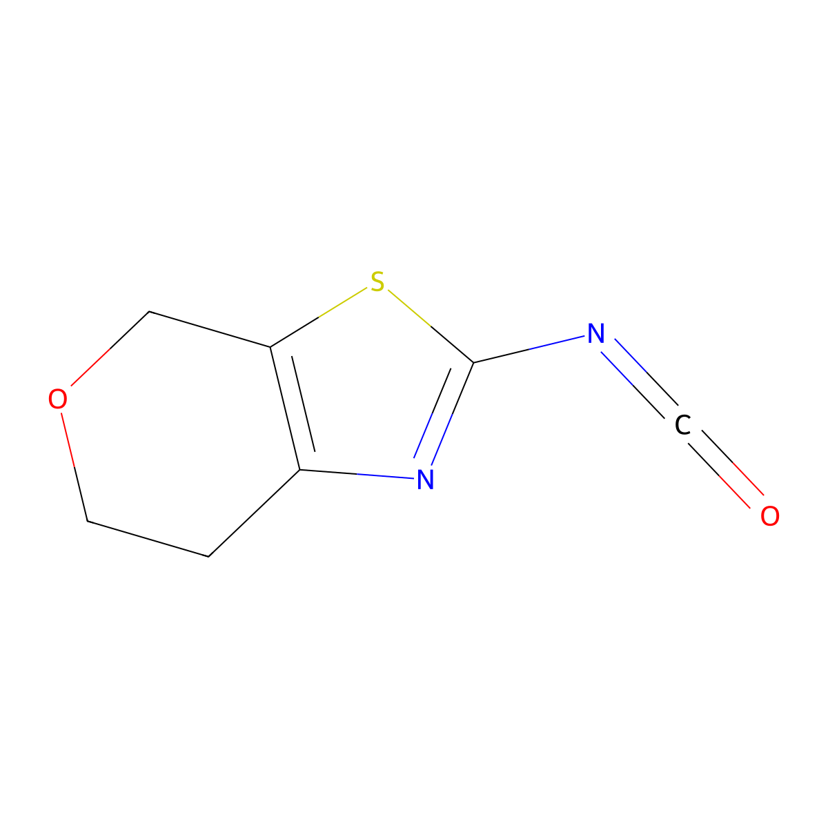 2-isocyanato-4H,6H,7H-pyrano[4,3-d][1,3]thiazole molecular structure, CAS 1519390-47-6