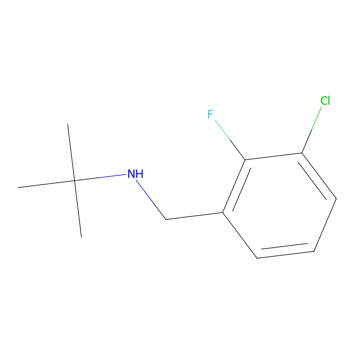 Tert-butyl[(3-chloro-2-fluorophenyl)methyl]amine molecular structure, CAS 1519391-63-9