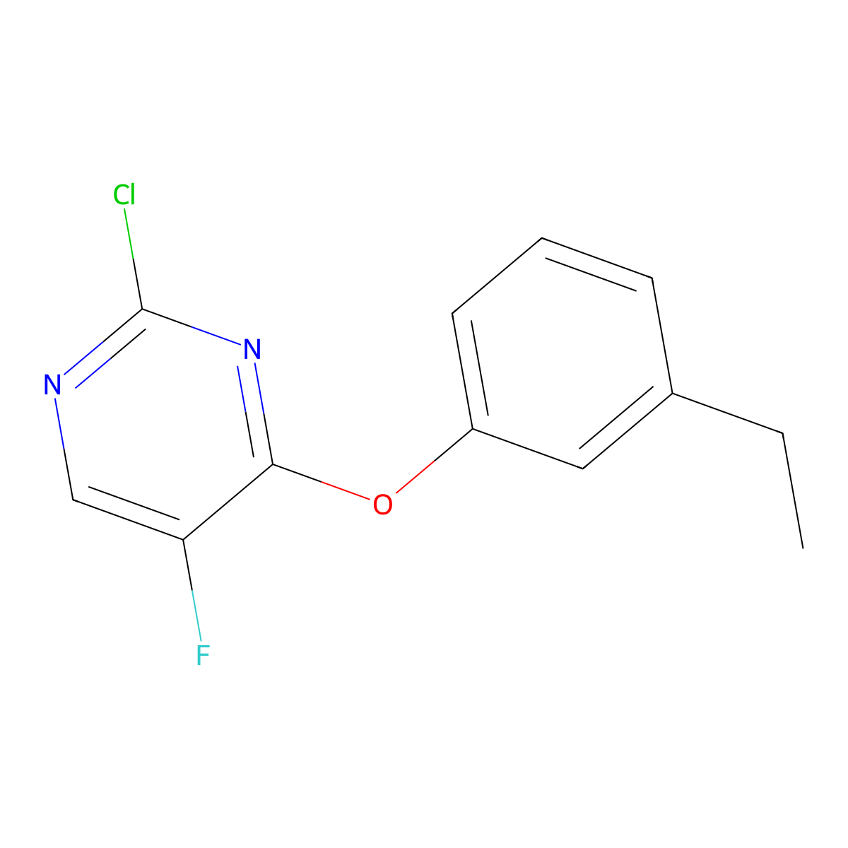 2-Chloro-4-(3-ethylphenoxy)-5-fluoropyrimidine molecular structure, CAS 1519398-68-5