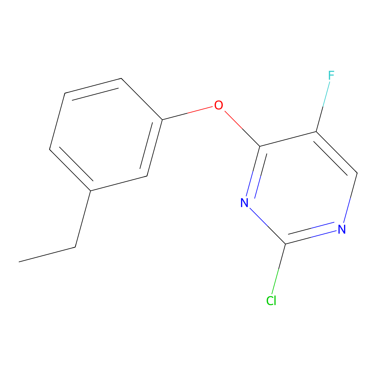2-Chloro-4-(3-ethylphenoxy)-5-fluoropyrimidine molecular structure, CAS 1519398-68-5