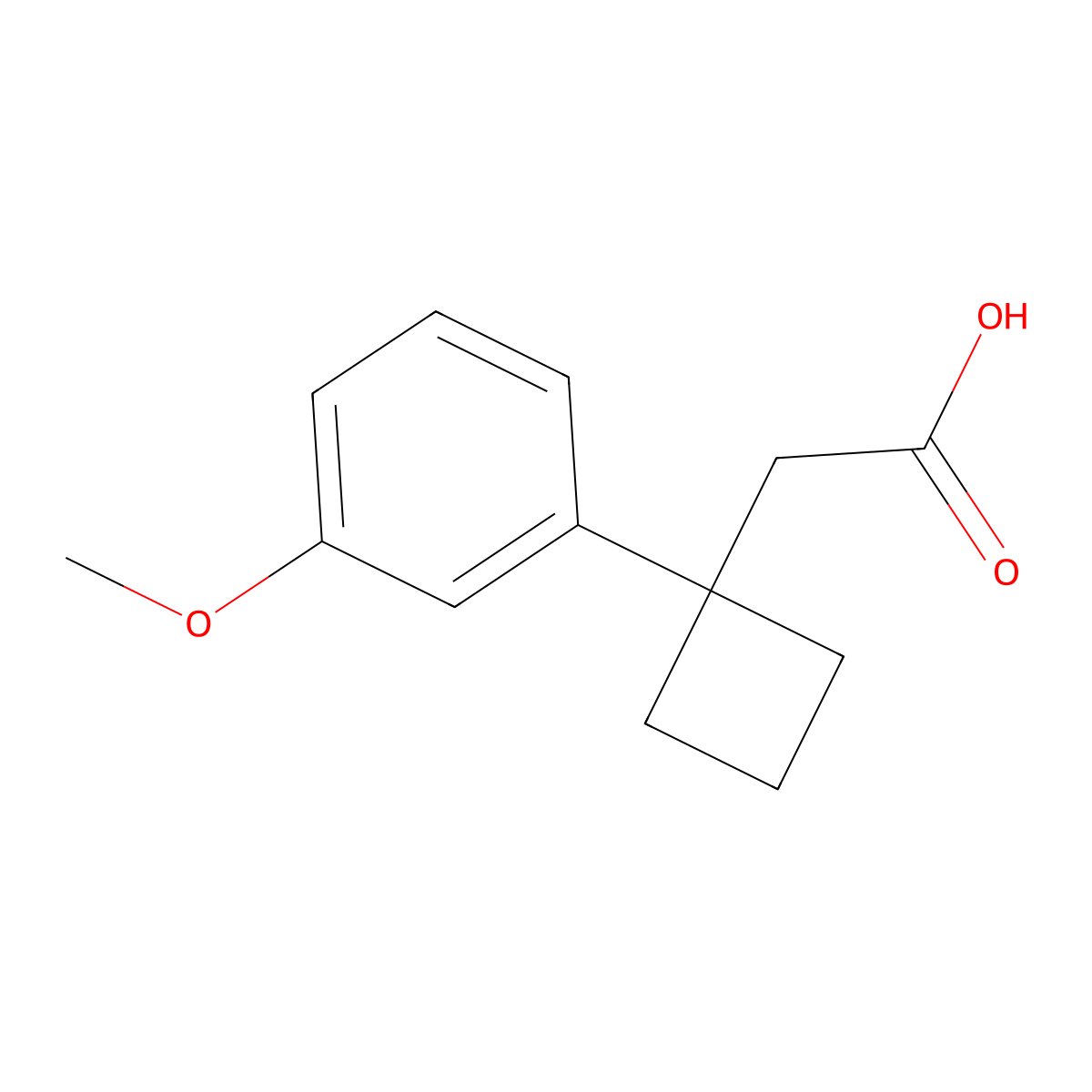 2-[1-(3-Methoxyphenyl)cyclobutyl]acetic acid molecular structure, CAS 1519398-93-6
