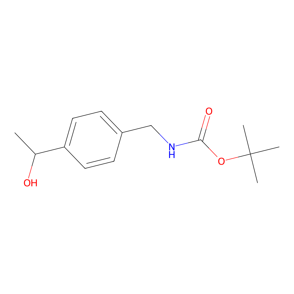 tert-butyl N-{[4-(1-hydroxyethyl)phenyl]methyl}carbamate molecular structure, CAS 1519399-96-2