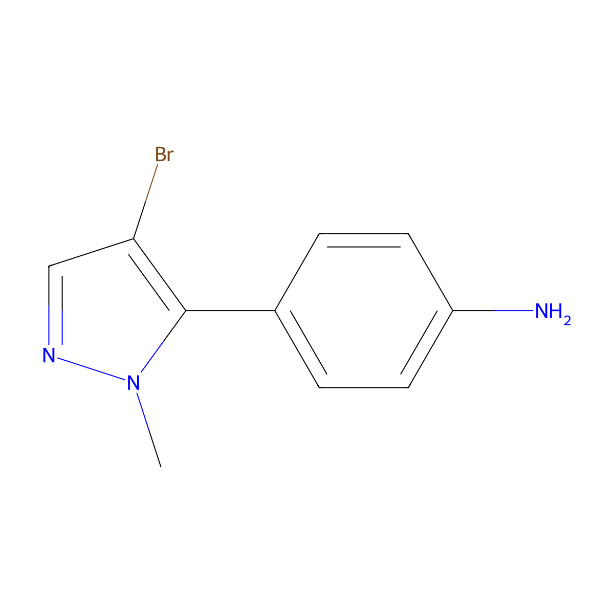 4-(4-Bromo-1-methyl-1H-pyrazol-5-YL)aniline molecular structure, CAS 1519410-71-9
