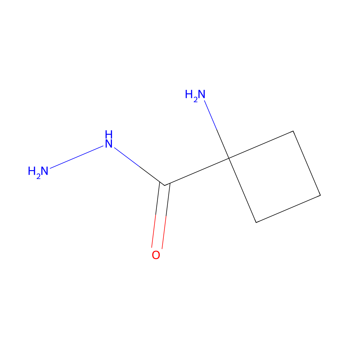 1-Aminocyclobutane-1-carbohydrazide molecular structure, CAS 1519426-02-8