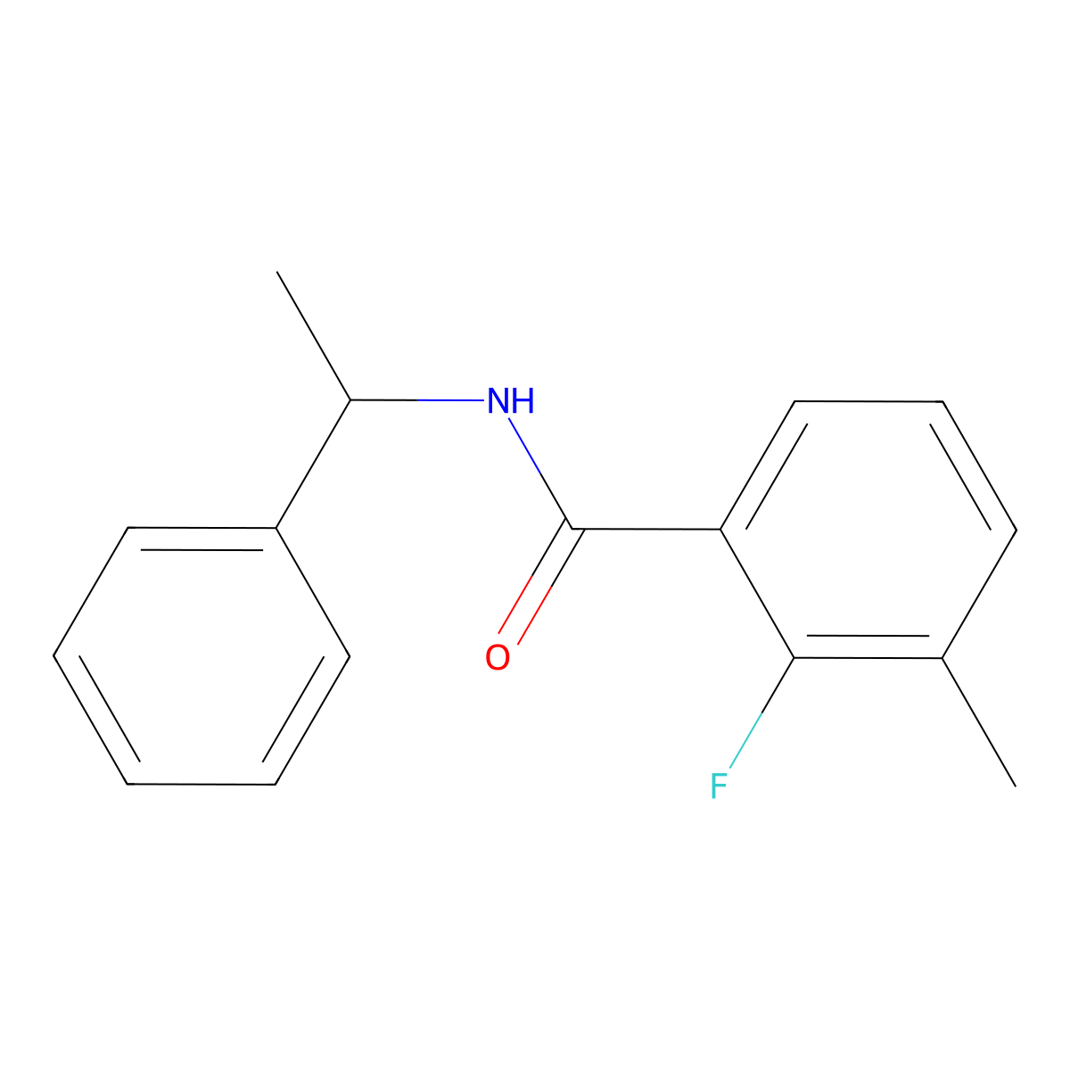 2-Fluoro-3-methyl-N-(1-phenylethyl)benzamide molecular structure, CAS 1519433-90-9