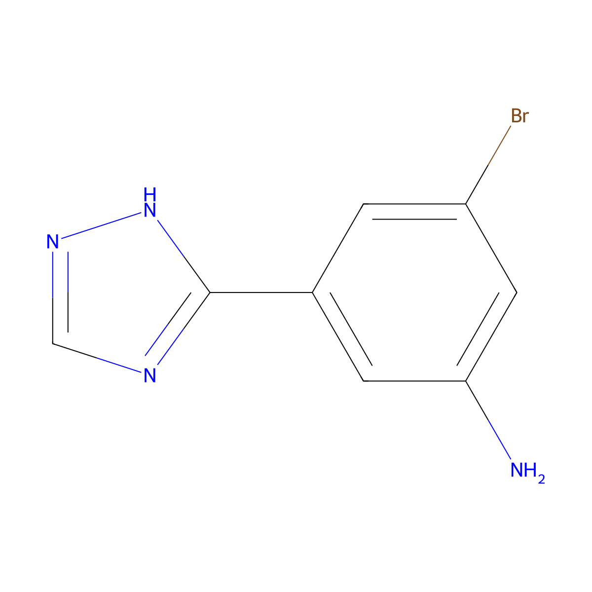 3-bromo-5-(1H-1,2,4-triazol-3-yl)aniline molecular structure, CAS 1519435-48-3