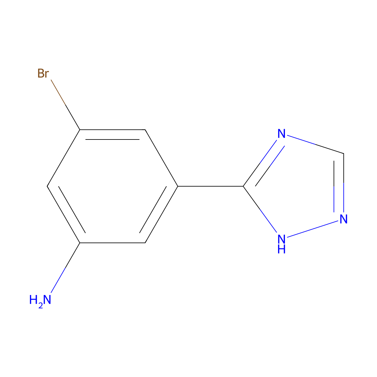 3-bromo-5-(1H-1,2,4-triazol-3-yl)aniline molecular structure, CAS 1519435-48-3