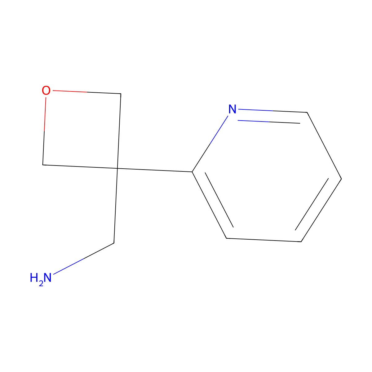 1-[3-(Pyridin-2-yl)oxetan-3-yl]methanamine molecular structure, CAS 1519446-77-5