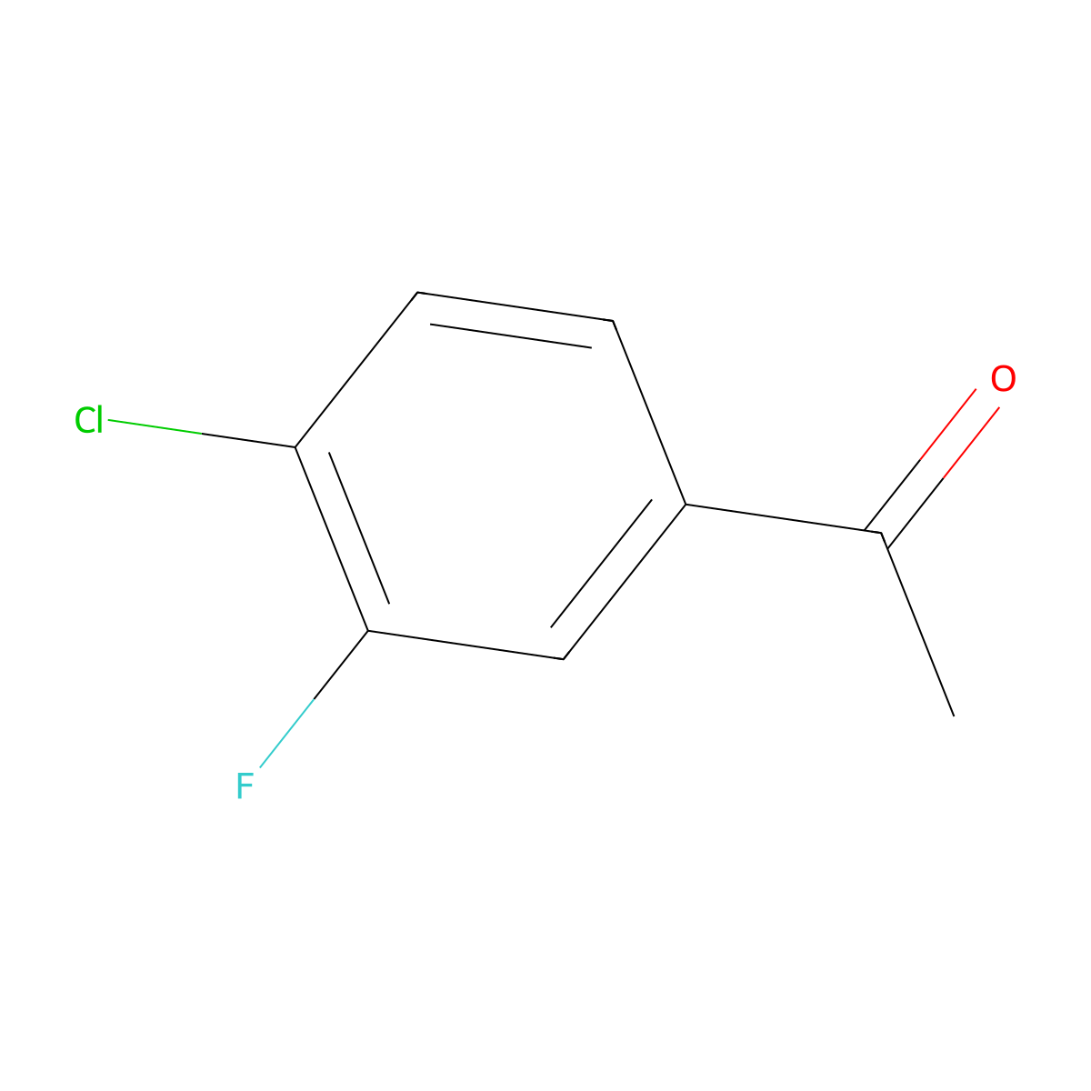 4'-Chloro-3'-fluoroacetophenone molecular structure, CAS 151945-84-5