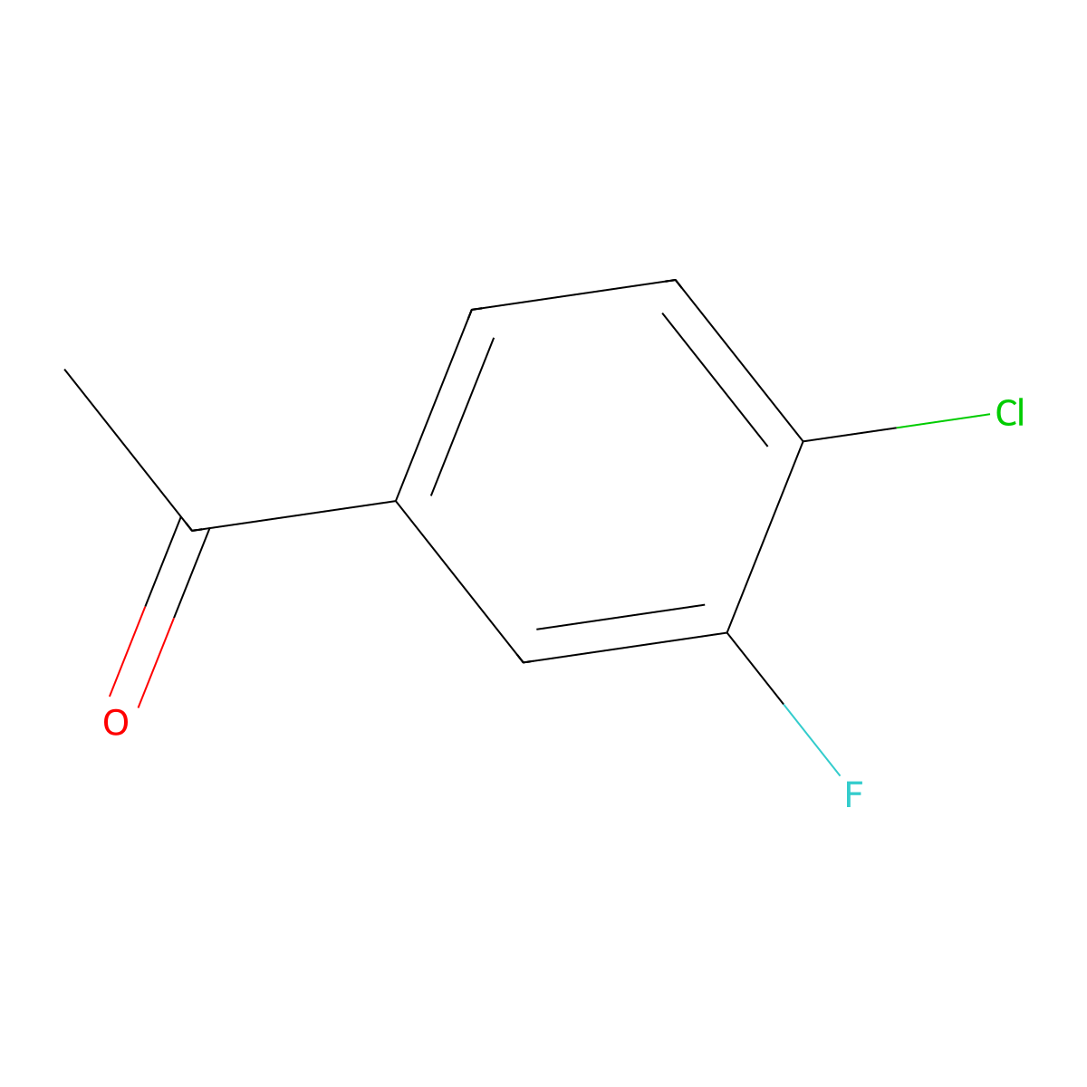 4'-Chloro-3'-fluoroacetophenone molecular structure, CAS 151945-84-5