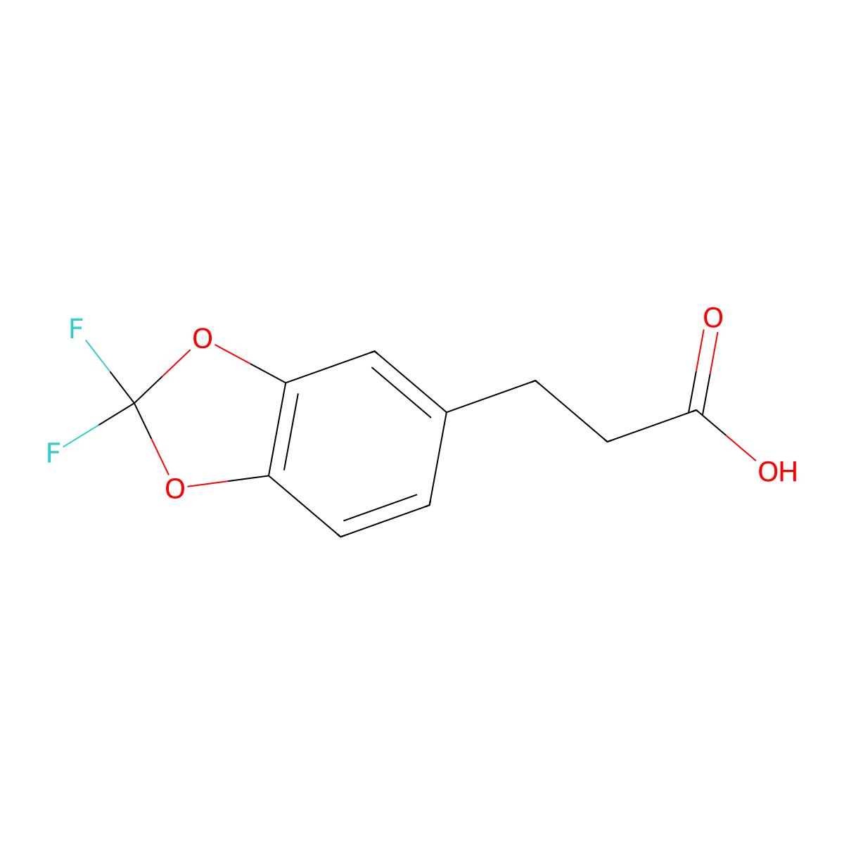 3-(2,2-difluoro-2H-1,3-benzodioxol-5-yl)propanoic acid molecular structure, CAS 1519455-25-4
