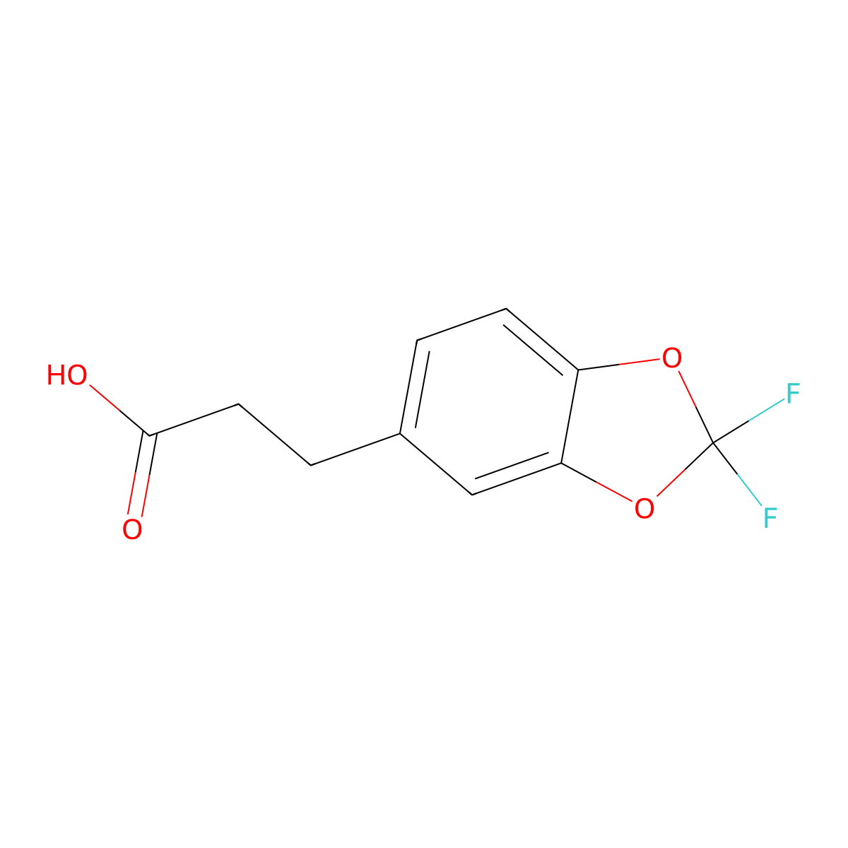 3-(2,2-difluoro-2H-1,3-benzodioxol-5-yl)propanoic acid molecular structure, CAS 1519455-25-4