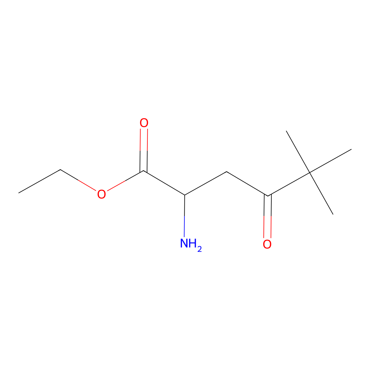 Ethyl 2-amino-5,5-dimethyl-4-oxohexanoate molecular structure, CAS 1519455-48-1