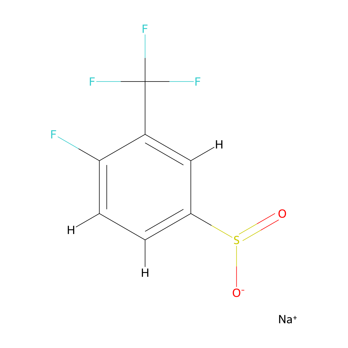 Sodium 4-fluoro-3-(trifluoromethyl)benzene-1-sulfinate molecular structure, CAS 1519457-42-1