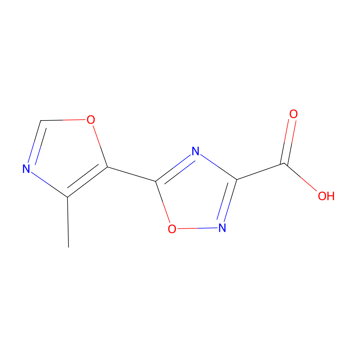 5-(4-Methyl-1,3-oxazol-5-yl)-1,2,4-oxadiazole-3-carboxylic acid molecular structure, CAS 1519457-66-9