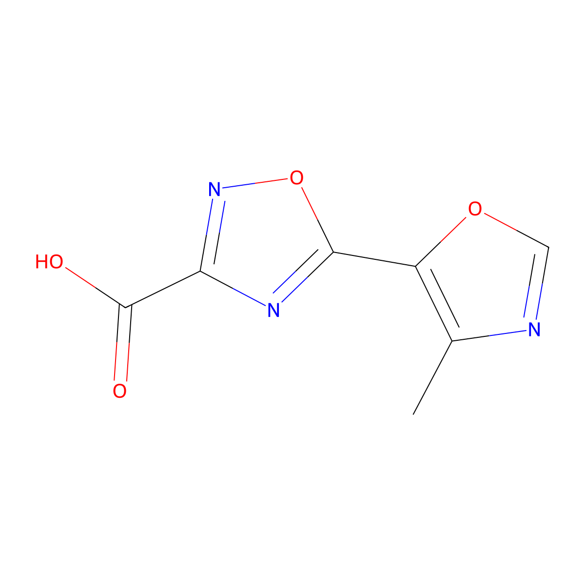 5-(4-Methyl-1,3-oxazol-5-yl)-1,2,4-oxadiazole-3-carboxylic acid molecular structure, CAS 1519457-66-9