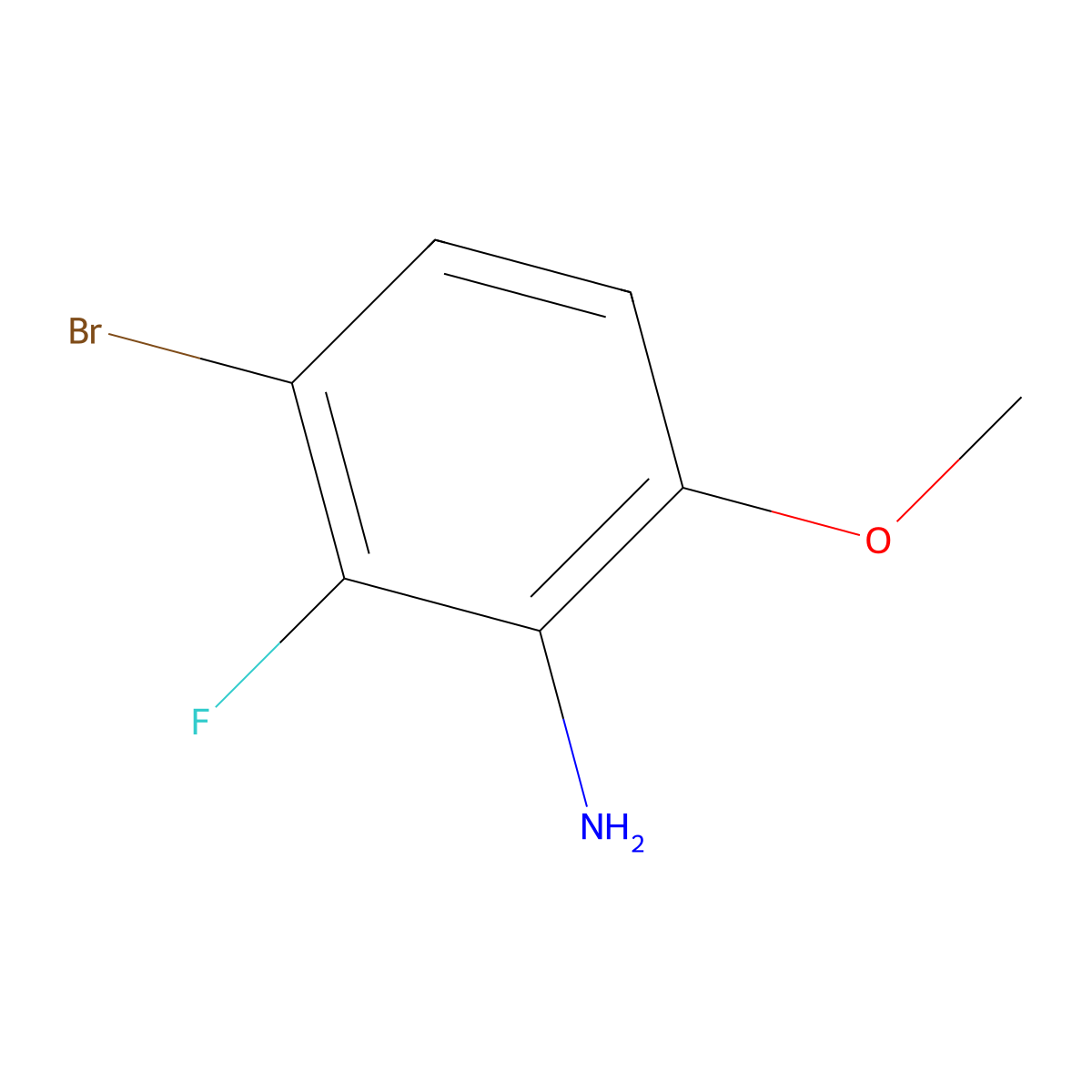 3-Bromo-2-fluoro-6-methoxyaniline molecular structure, CAS 1519458-46-8