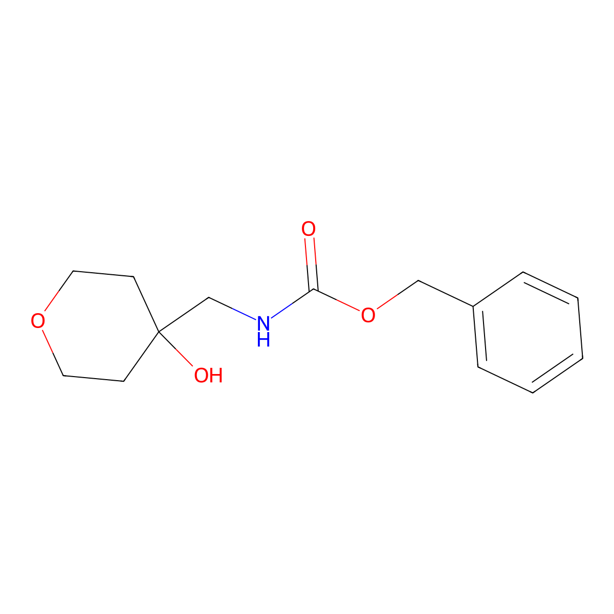 benzyl N-[(4-hydroxyoxan-4-yl)methyl]carbamate molecular structure, CAS 1519459-79-0