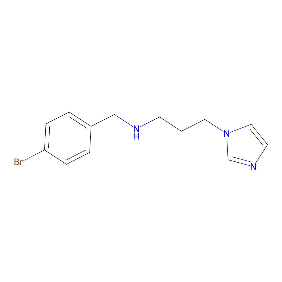 N-(4-bromobenzyl)-3-(1H-imidazol-1-yl)propan-1-amine molecular structure, CAS 151946-02-0