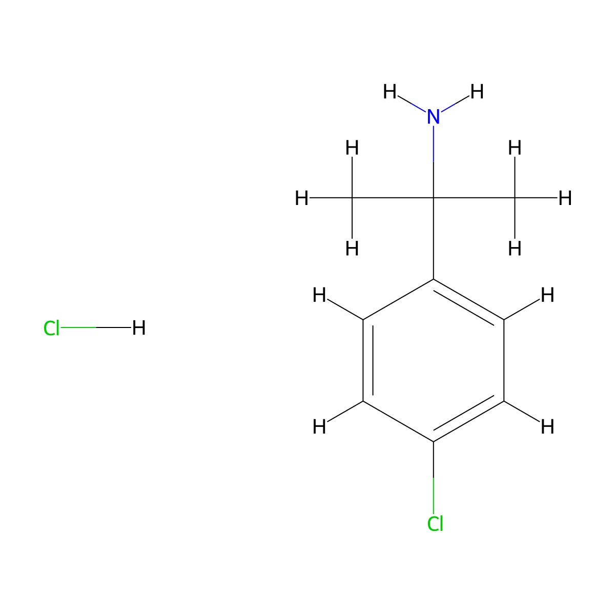 2-(4-Chlorophenyl)propan-2-amine hydrochloride molecular structure, CAS 151946-41-7