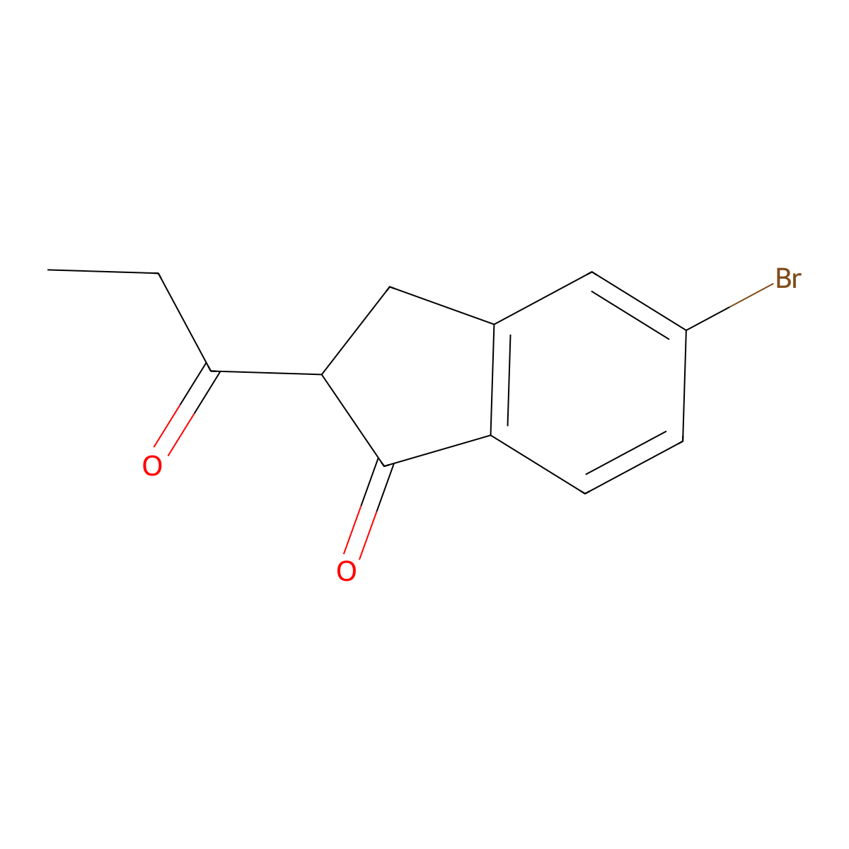 5-Bromo-2-propanoyl-2,3-dihydro-1H-inden-1-one molecular structure, CAS 1519463-12-7