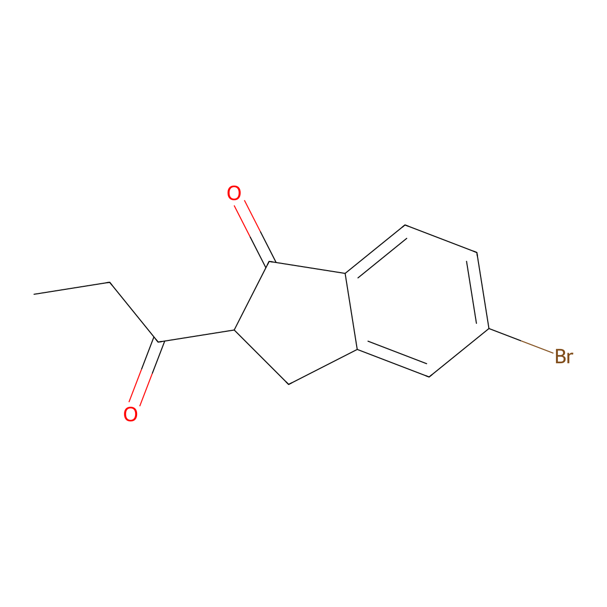 5-Bromo-2-propanoyl-2,3-dihydro-1H-inden-1-one molecular structure, CAS 1519463-12-7