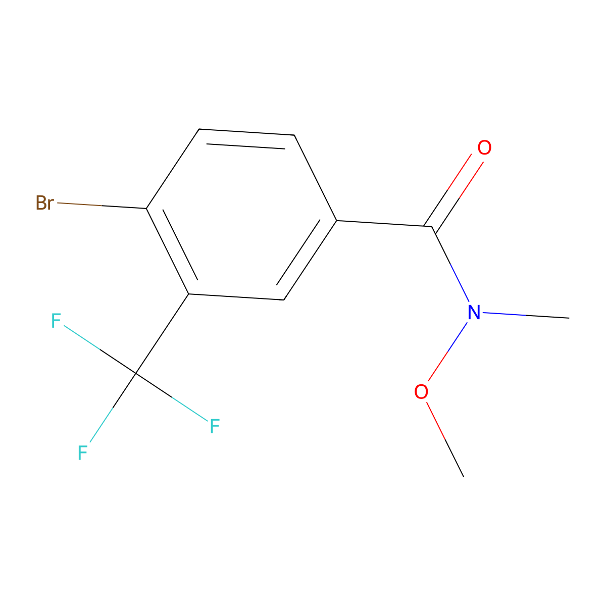4-bromo-N-methoxy-N-methyl-3-(trifluoromethyl)benzamide molecular structure, CAS 1519482-89-3