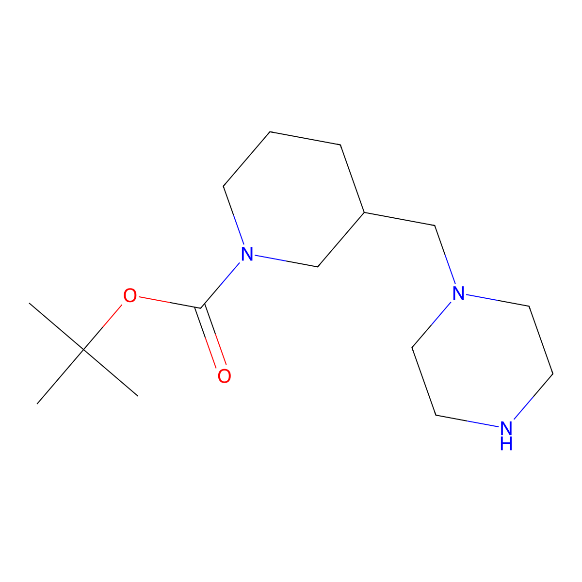 tert-Butyl 3-(piperazin-1-ylmethyl)piperidine-1-carboxylate molecular structure, CAS 1519484-43-5