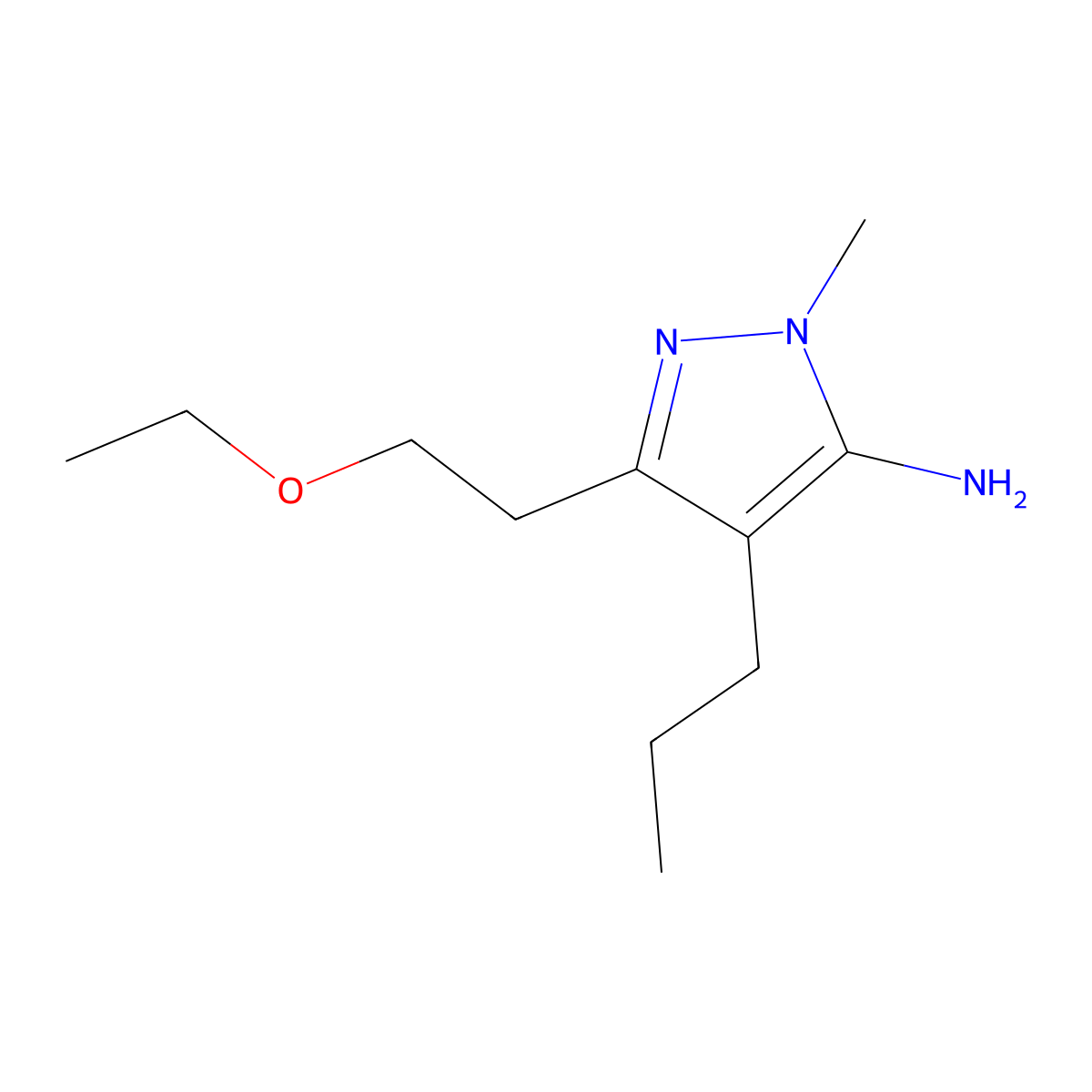 3-(2-Ethoxyethyl)-1-methyl-4-propyl-1h-pyrazol-5-amine molecular structure, CAS 1519487-34-3