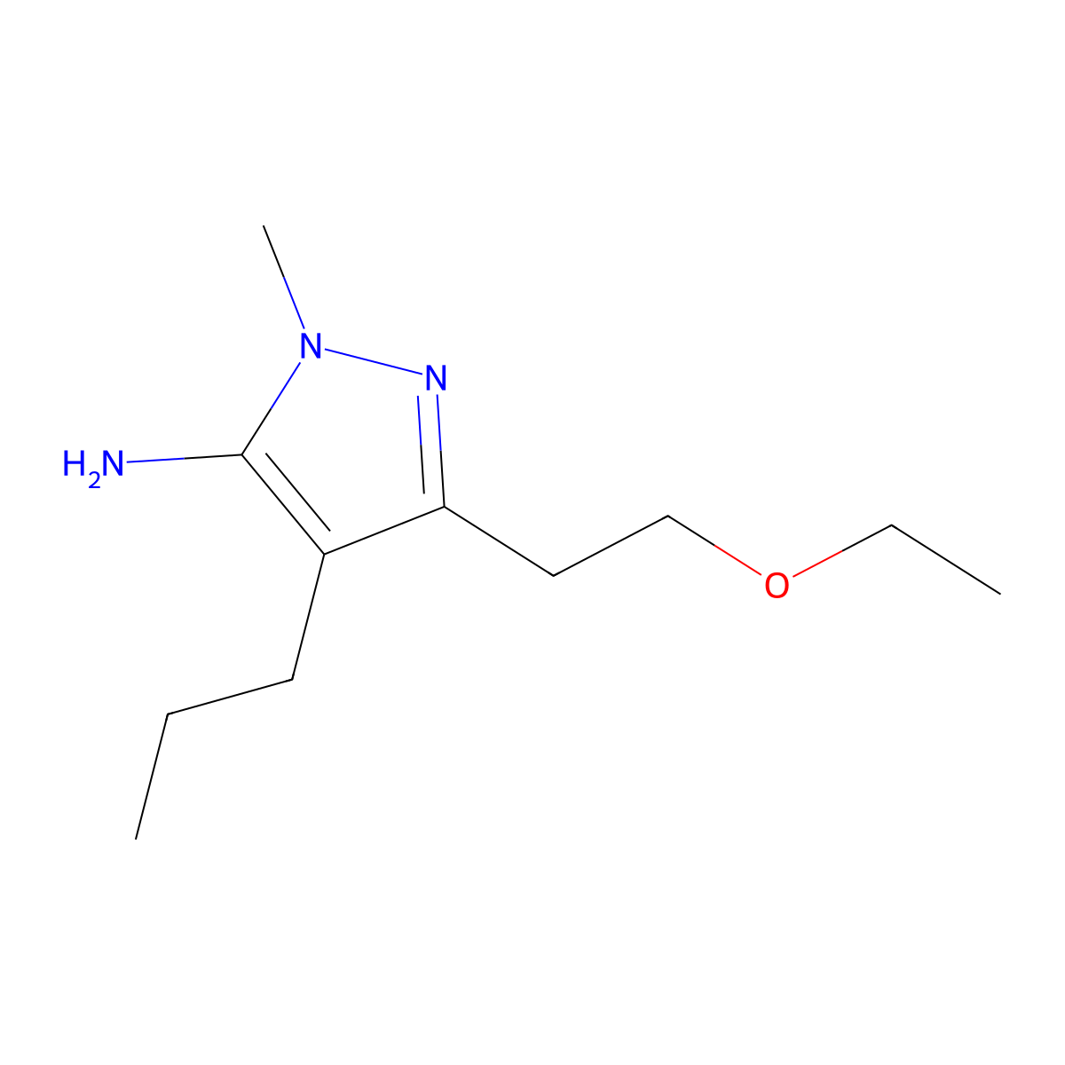3-(2-Ethoxyethyl)-1-methyl-4-propyl-1h-pyrazol-5-amine molecular structure, CAS 1519487-34-3