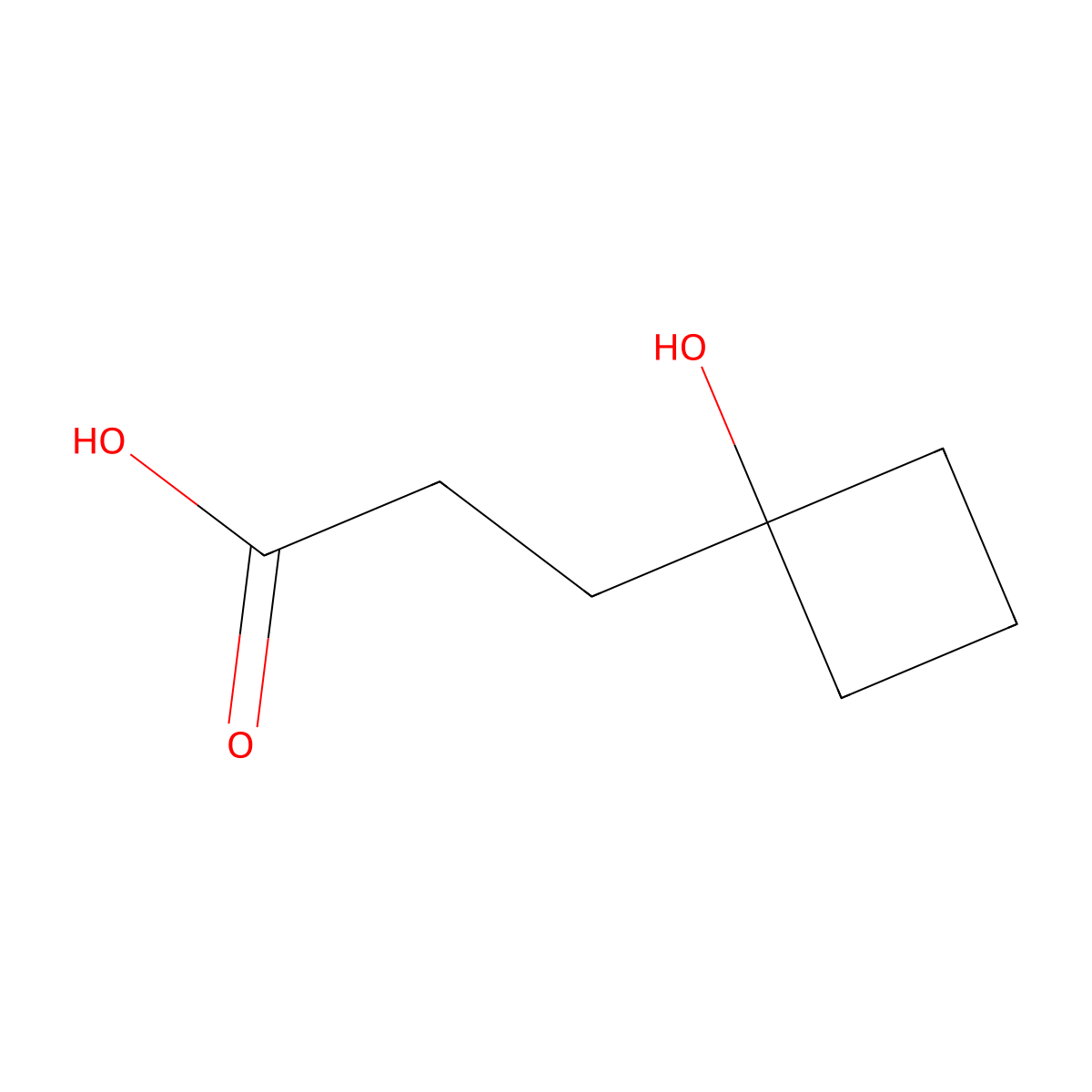 3-(1-Hydroxycyclobutyl)propanoic acid molecular structure, CAS 1519495-92-1